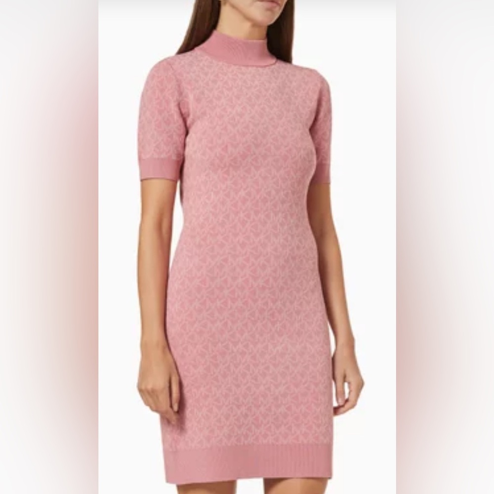 MICHAEL Michael Kors Pink Ribbed Bodycon Mini Dress